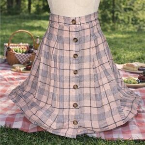 American Eagle Outfitters Pink and Gray A-Line Skirt